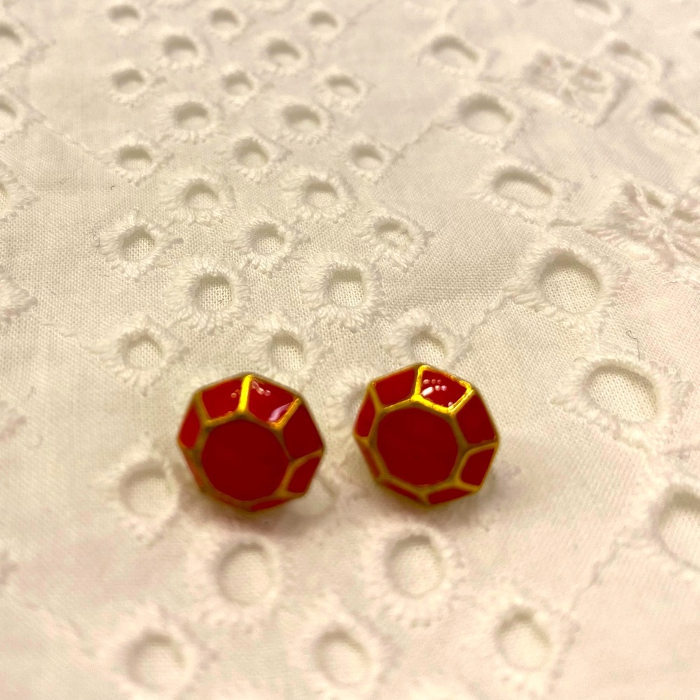 Kate Spade lipstick red stud earrings